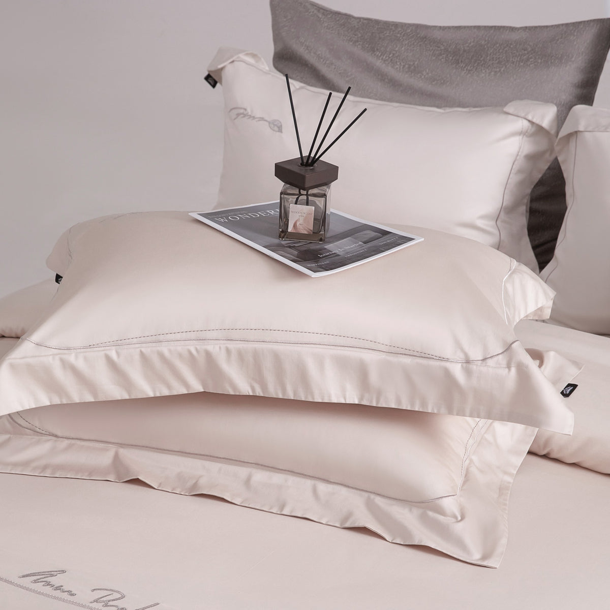 Beneath the Camellia Bedding — Grey Lavender — view 2