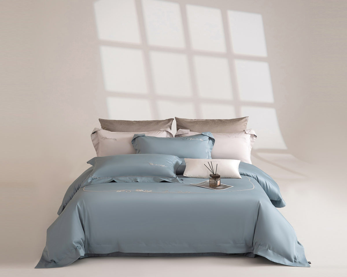Beneath the Camellia Bedding — Fresh Blue — view 6