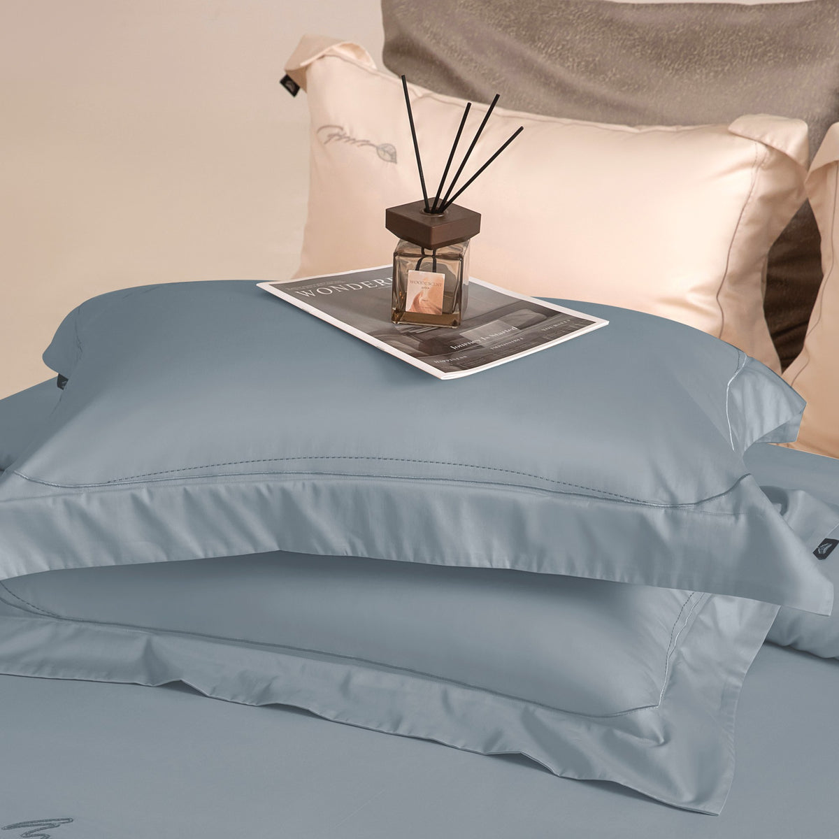 Beneath the Camellia Bedding — Fresh Blue — view 7