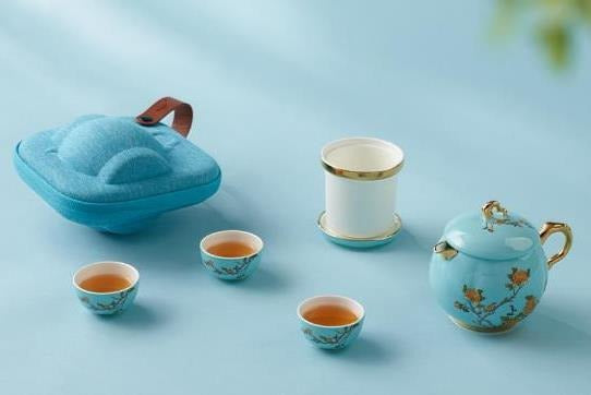 West Lake Blue Travel Tea Set - 7 Pieces, 300 ml