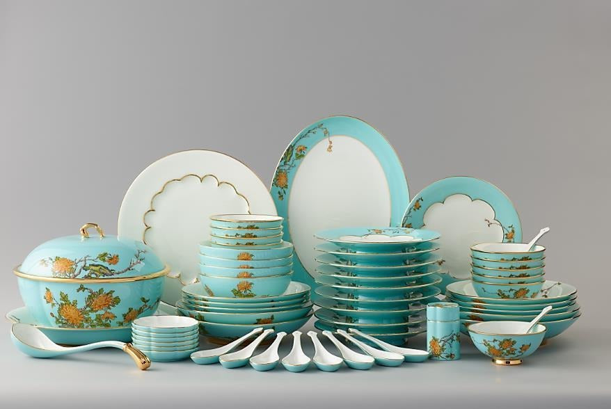 West Lake Blue Dinnerware Set - 58 Pieces, Service for 10