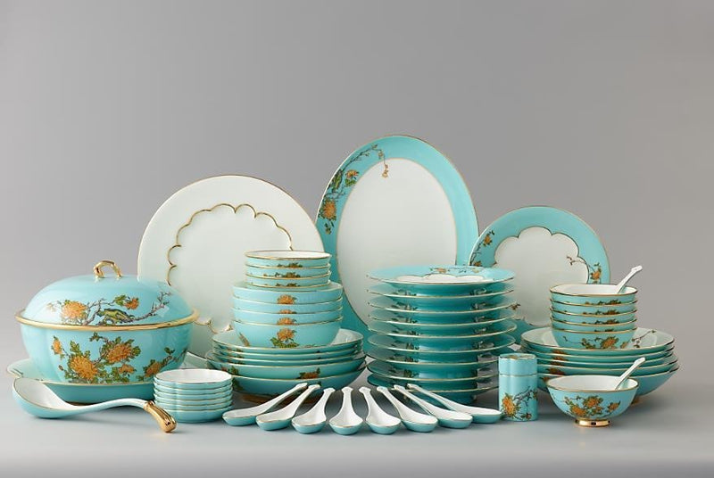 West Lake Blue Dinnerware Set - 58 Pieces, Service for 10
