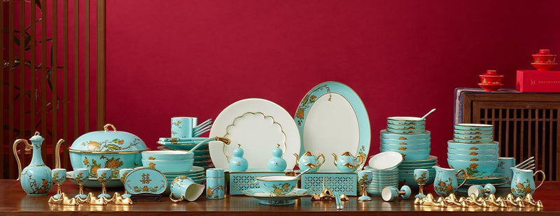 West Lake Blue Bridal Dinnerware Set - 125 Pieces