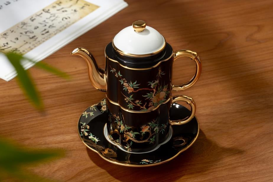 Pomegranate Garden Tea Set - 4 Pieces, 180 ml