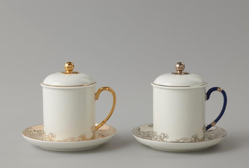 Ocean Pearl Lidded Cup Pair - 350 ml