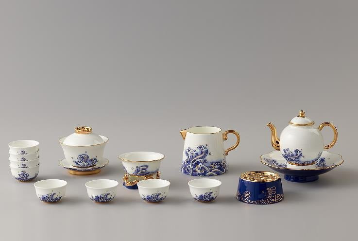 Ocean Pearl Chaozhou Gongfu Tea Set - 18 Pieces