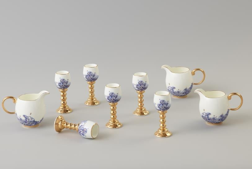 Ocean Pearl Wine Serving Set - 9 Pieces, 130 ml