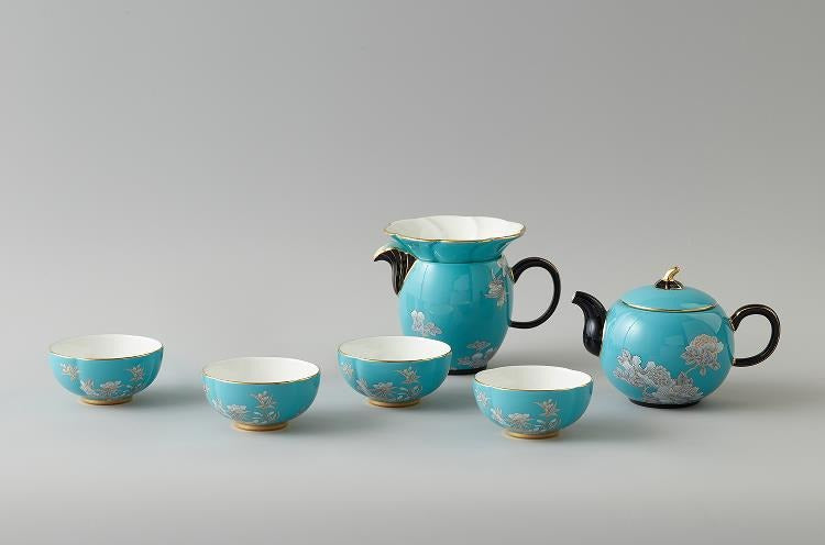 Ink Peony Tea Set - 26 Pieces