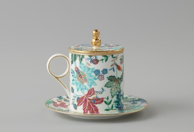 Garden of Happiness Lidded Cup Set - White