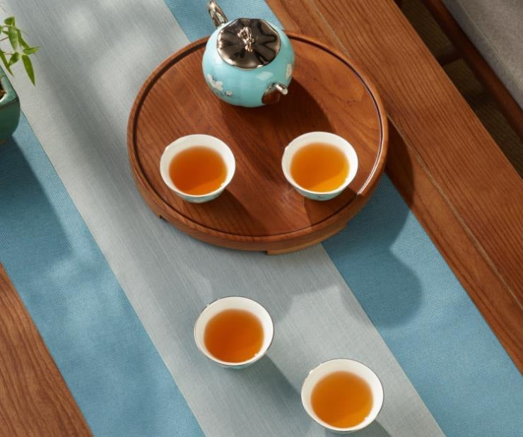 Hand-Painted Blue Tea Set - 6 Pieces