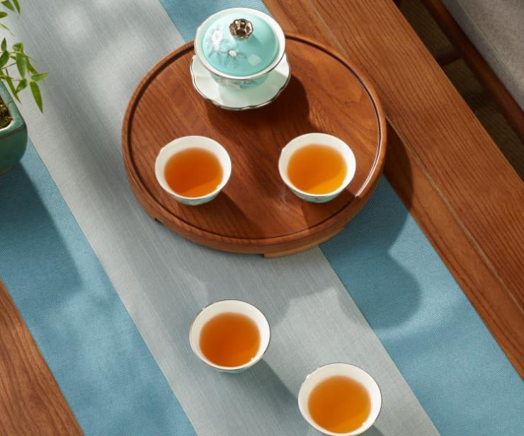 Hand-Painted Blue Tea Set - 7 Pieces